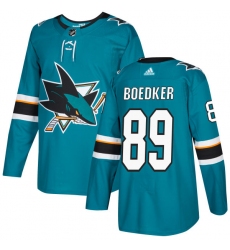 Men's Adidas San Jose Sharks #89 Mikkel Boedker Premier Teal Green Home NHL Jersey