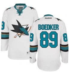 Women's Reebok San Jose Sharks #89 Mikkel Boedker Authentic White Away NHL Jersey