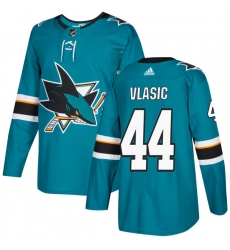 Youth Adidas San Jose Sharks #44 Marc-Edouard Vlasic Premier Teal Green Home NHL Jersey