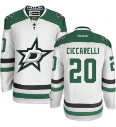 Women's Reebok Dallas Stars #20 Dino Ciccarelli Authentic White Away NHL Jersey