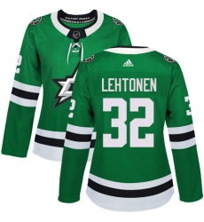 Women's Adidas Dallas Stars #32 Kari Lehtonen Authentic Green Home NHL Jersey