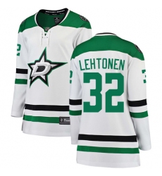 Women's Dallas Stars #32 Kari Lehtonen Authentic White Away Fanatics Branded Breakaway NHL Jersey
