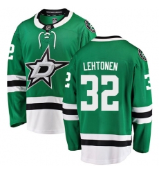 Youth Dallas Stars #32 Kari Lehtonen Authentic Green Home Fanatics Branded Breakaway NHL Jersey