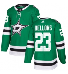 Men's Adidas Dallas Stars #23 Brian Bellows Authentic Green Home NHL Jersey