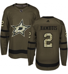 Youth Adidas Dallas Stars #2 Dan Hamhuis Authentic Green Salute to Service NHL Jersey