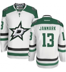 Women's Reebok Dallas Stars #13 Mattias Janmark Authentic White Away NHL Jersey
