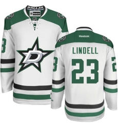 Youth Reebok Dallas Stars #23 Esa Lindell Authentic White Away NHL Jersey