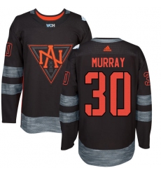 Men's Adidas Team North America #30 Matt Murray Authentic Black Away 2016 World Cup of Hockey Jersey