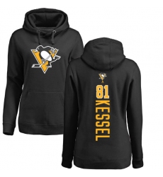 NHL Women's Adidas Pittsburgh Penguins #81 Phil Kessel Black Backer Pullover Hoodie