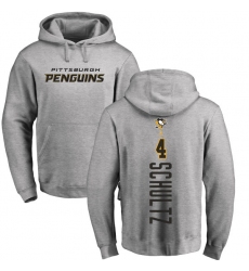 NHL Adidas Pittsburgh Penguins #4 Justin Schultz Ash Backer Pullover Hoodie