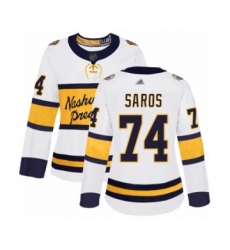 Women's Nashville Predators #74 Juuse Saros Authentic White 2020 Winter Classic Hockey Jersey
