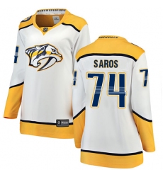 Women's Nashville Predators #74 Juuse Saros Fanatics Branded White Away Breakaway NHL Jersey