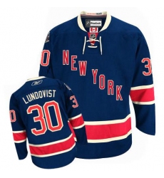 Women's Reebok New York Rangers #30 Henrik Lundqvist Authentic Navy Blue Third NHL Jersey