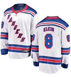 Youth New York Rangers #8 Kevin Klein Fanatics Branded White Away Breakaway NHL Jersey