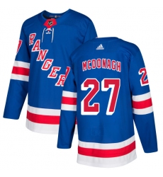 Youth Adidas New York Rangers #27 Ryan McDonagh Authentic Royal Blue Home NHL Jersey