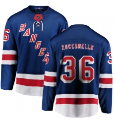 Youth New York Rangers #36 Mats Zuccarello Fanatics Branded Royal Blue Home Breakaway NHL Jersey