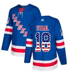 Youth Adidas New York Rangers #18 Marc Staal Authentic Royal Blue USA Flag Fashion NHL Jersey