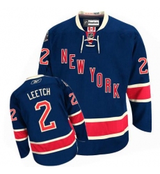 Women's Reebok New York Rangers #2 Brian Leetch Authentic Navy Blue Third NHL Jersey