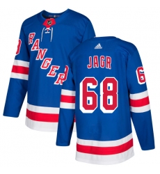 Men's Adidas New York Rangers #68 Jaromir Jagr Authentic Royal Blue Home NHL Jersey