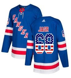 Youth Adidas New York Rangers #68 Jaromir Jagr Authentic Royal Blue USA Flag Fashion NHL Jersey