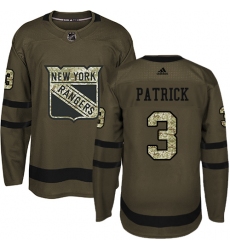 Youth Adidas New York Rangers #3 James Patrick Authentic Green Salute to Service NHL Jersey