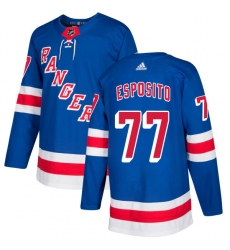 Youth Adidas New York Rangers #77 Phil Esposito Authentic Royal Blue Home NHL Jersey