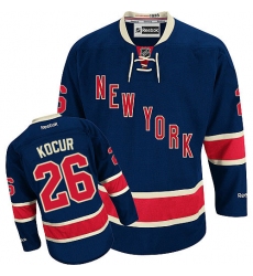 Youth Reebok New York Rangers #26 Joe Kocur Authentic Navy Blue Third NHL Jersey