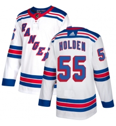 Youth Adidas New York Rangers #55 Nick Holden Authentic White Away NHL Jersey