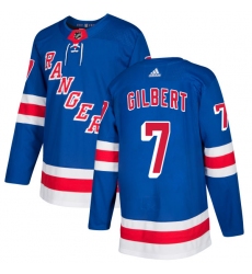 Men's Adidas New York Rangers #7 Rod Gilbert Authentic Royal Blue Home NHL Jersey