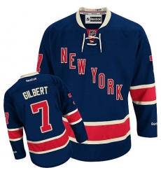 Women's Reebok New York Rangers #7 Rod Gilbert Authentic Navy Blue Third NHL Jersey