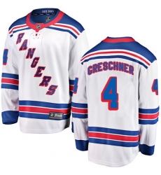 Youth New York Rangers #4 Ron Greschner Fanatics Branded White Away Breakaway NHL Jersey