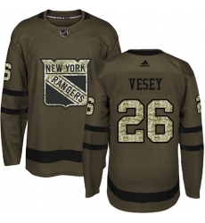 Men's Adidas New York Rangers #26 Jimmy Vesey Premier Green Salute to Service NHL Jersey