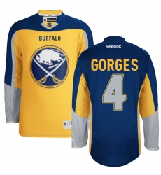 Men's Reebok Buffalo Sabres #4 Josh Gorges Authentic Gold New Third NHL Jersey