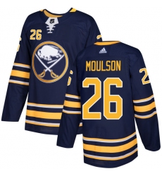 Men's Adidas Buffalo Sabres #26 Matt Moulson Authentic Navy Blue Home NHL Jersey