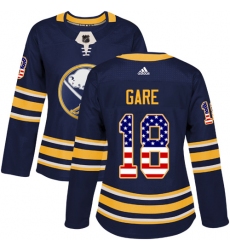 Women's Adidas Buffalo Sabres #18 Danny Gare Authentic Navy Blue USA Flag Fashion NHL Jersey