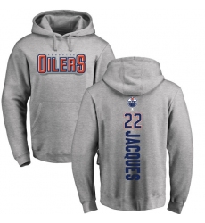 NHL Adidas Edmonton Oilers #22 Jean-Francois Jacques Ash Backer Pullover Hoodie
