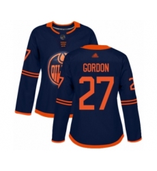 Women's Edmonton Oilers #27 Boyd Gordon Authentic Navy Blue Alternate Hockey Jersey