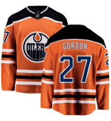 Youth Edmonton Oilers #27 Boyd Gordon Fanatics Branded Orange Home Breakaway NHL Jersey