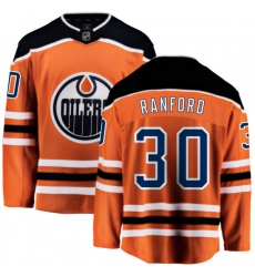 Youth Edmonton Oilers #30 Bill Ranford Fanatics Branded Orange Home Breakaway NHL Jersey