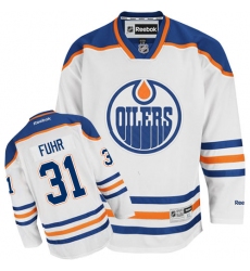 Women's Reebok Edmonton Oilers #31 Grant Fuhr Authentic White Away NHL Jersey