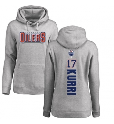 NHL Women's Adidas Edmonton Oilers #17 Jari Kurri Ash Backer Pullover Hoodie