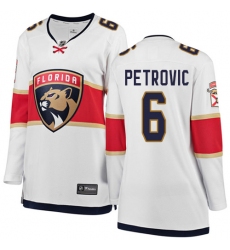 Women's Florida Panthers #6 Alex Petrovic Authentic White Away Fanatics Branded Breakaway NHL Jersey