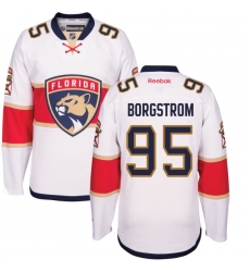Women's Reebok Florida Panthers #95 Henrik Borgstrom Authentic White Away NHL Jersey