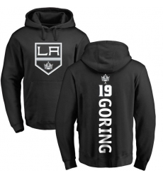NHL Adidas Los Angeles Kings #19 Butch Goring Black Backer Pullover Hoodie