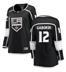 Women's Los Angeles Kings #12 Marian Gaborik Authentic Black Home Fanatics Branded Breakaway NHL Jersey