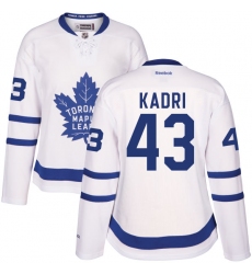 Women's Reebok Toronto Maple Leafs #43 Nazem Kadri Authentic White Away NHL Jersey