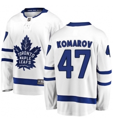 Youth Toronto Maple Leafs #47 Leo Komarov Fanatics Branded White Away Breakaway NHL Jersey