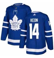 Men's Adidas Toronto Maple Leafs #14 Dave Keon Authentic Royal Blue Home NHL Jersey