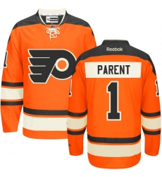 Youth Reebok Philadelphia Flyers #1 Bernie Parent Premier Orange New Third NHL Jersey