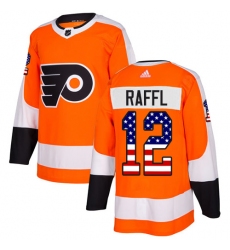 Men's Adidas Philadelphia Flyers #12 Michael Raffl Authentic Orange USA Flag Fashion NHL Jersey